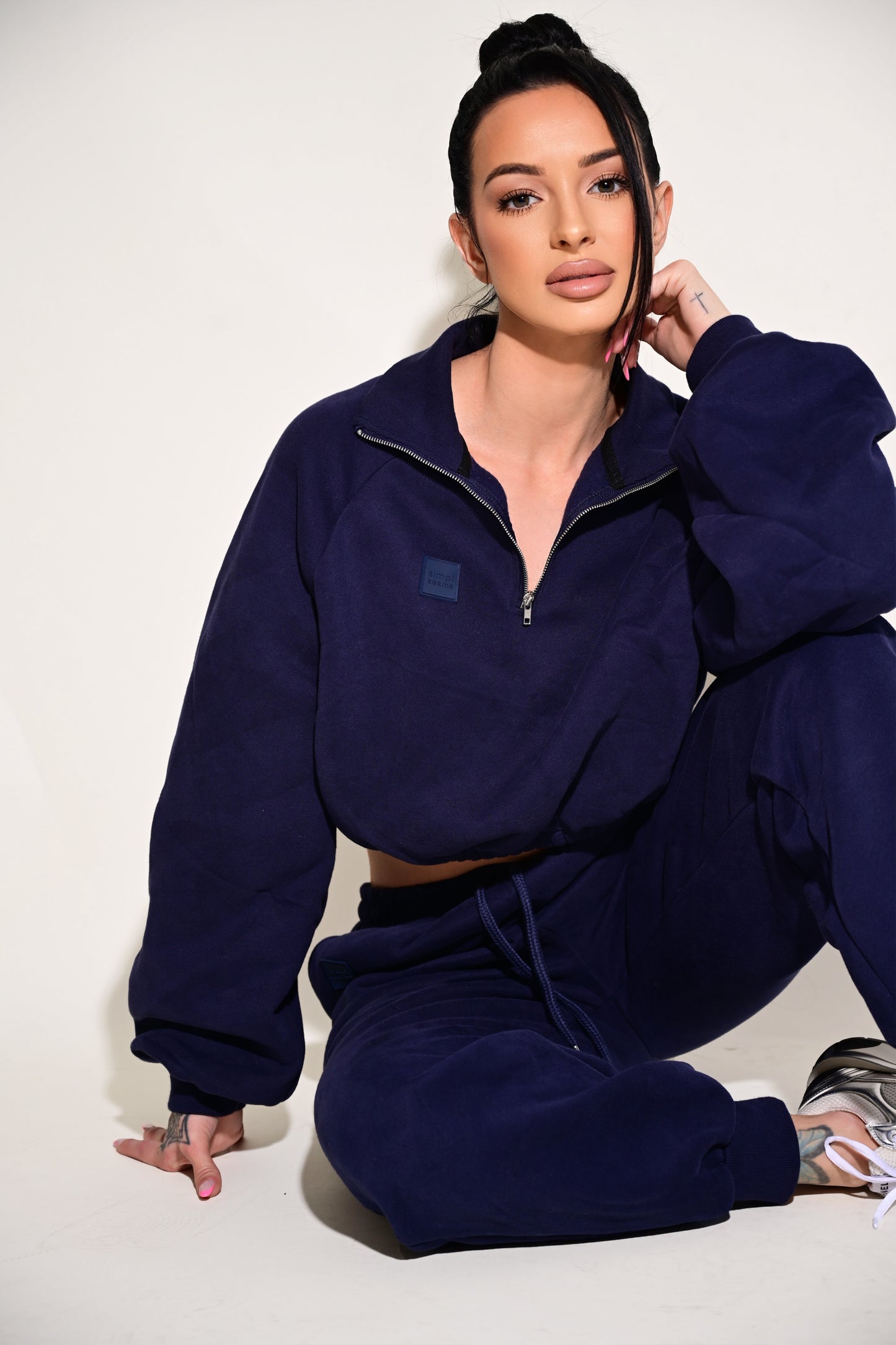 SS Serene Cropped Collared Zip-Up Sweater