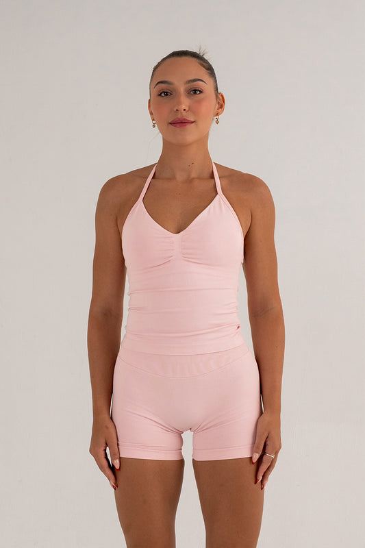 FLEX Seamless Halter Tank - Pink