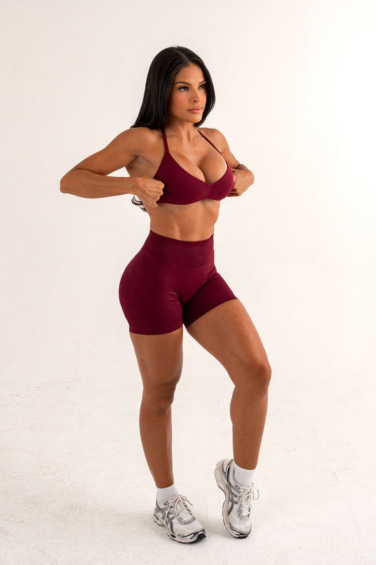 FLEX Seamless Halter Sports Bra - Mulberry