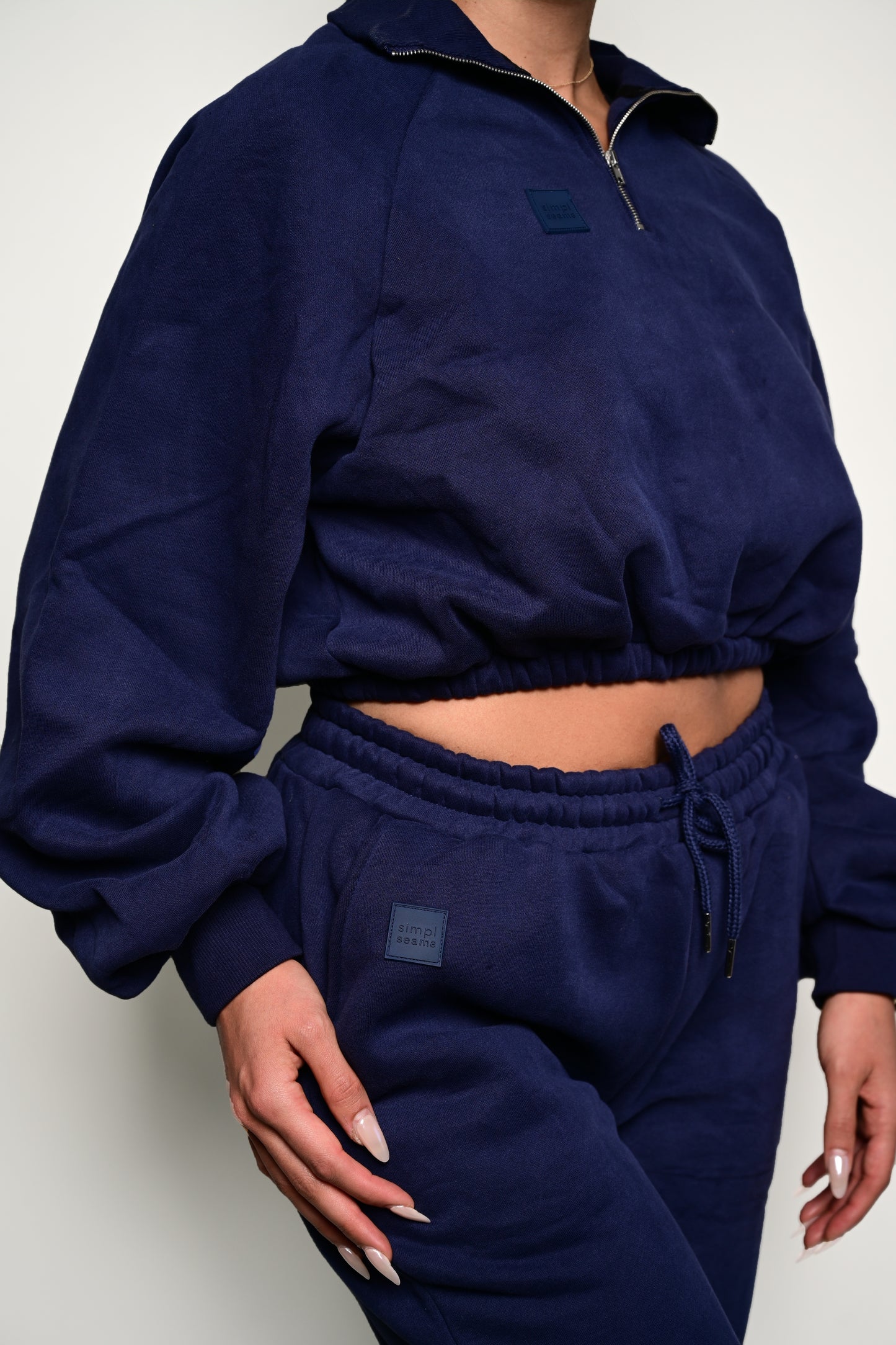 SS Serene Cropped Collared Zip-Up Sweater