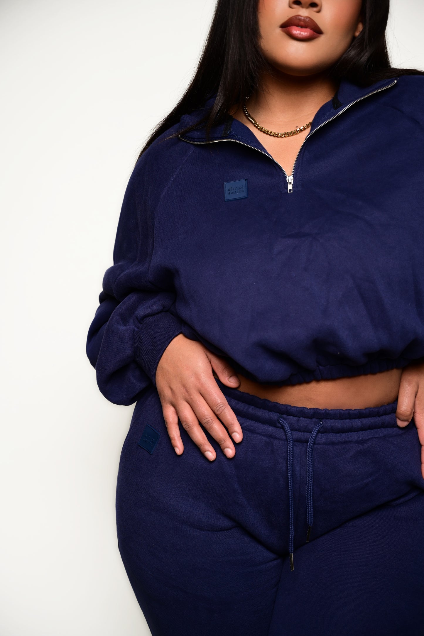 SS Serene Cropped Collared Zip-Up Sweater