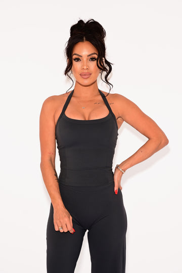 Essential Halter Tank-Deep Blue