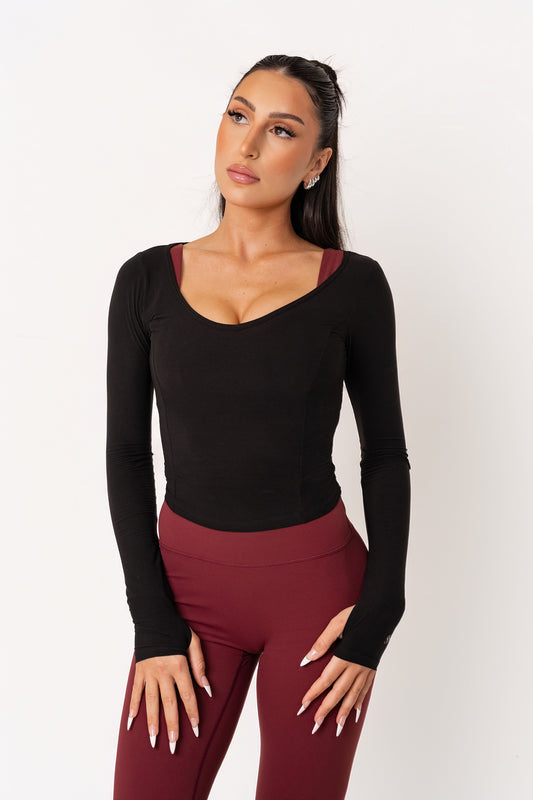 AirLite™ Wide Scoop Neck Long Sleeve Top