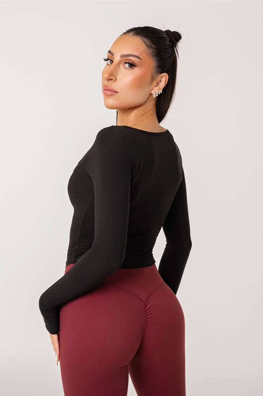 AirLite™ Wide Scoop Neck Long Sleeve Top
