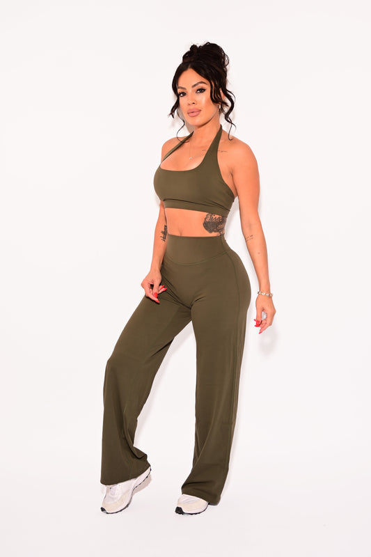 Essential Straight Leg Pants-Olive