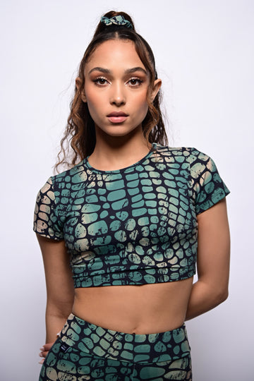 SHORT SLEEVE CREW NECK CROP