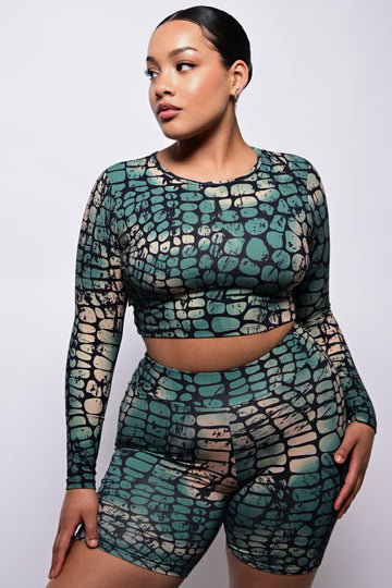 LONG SLEEVE CREW NECK CROP